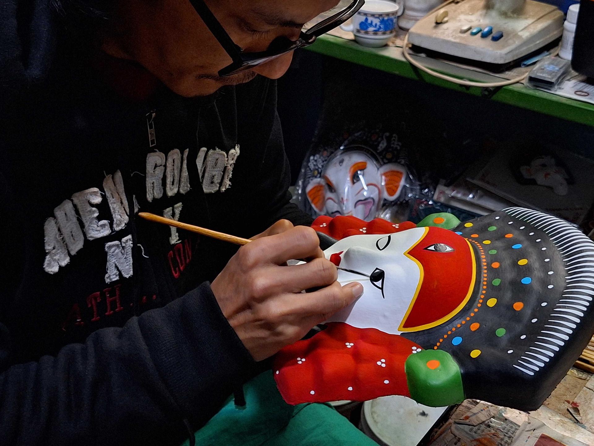 Mask Painting Workshop in Bhaktapur